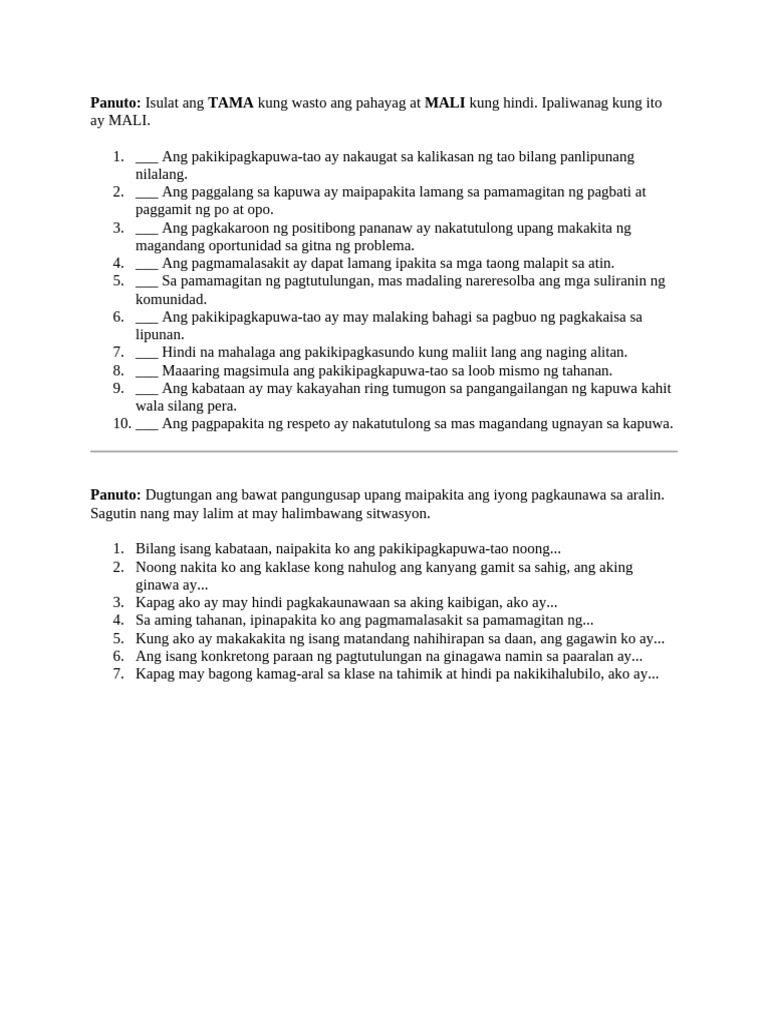 Val Ed Week 3 Day 5 Assestment | PDF