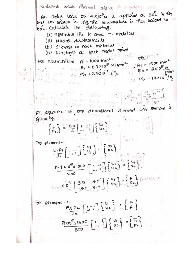 2.6 Solution of Thermal Problems Using 1D Bar Element | PDF
