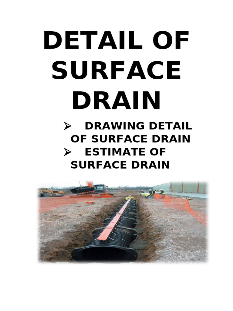 Drawing Detail of Surface Drain Estimate of Surface Drain | PDF