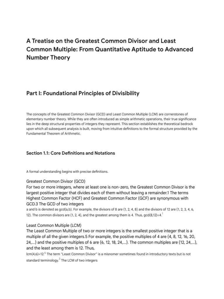 GCD and LCM: Principles and Problems | PDF | Factorization | Polynomial