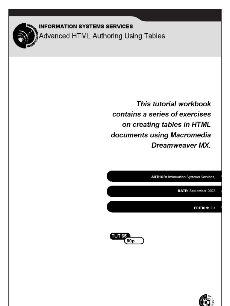 Advanced HTML Tables in Dreamweaver | PDF | Computers