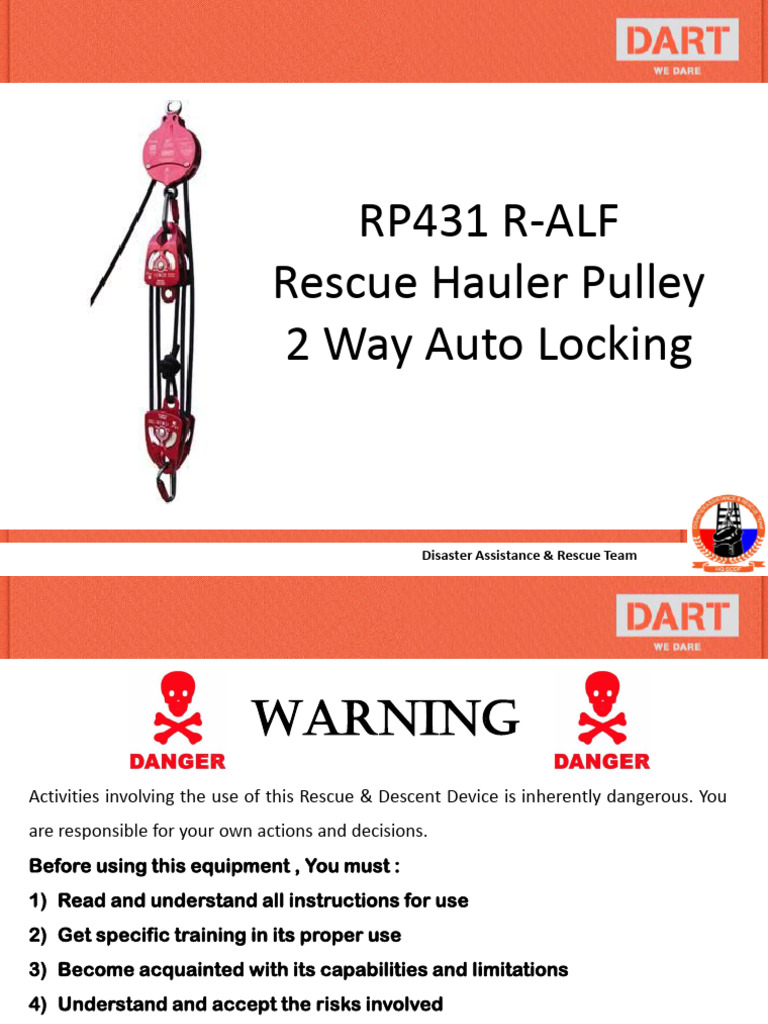 R-ALF Rescue Hauler Pulley Overview | PDF | Rope | Manufactured Goods