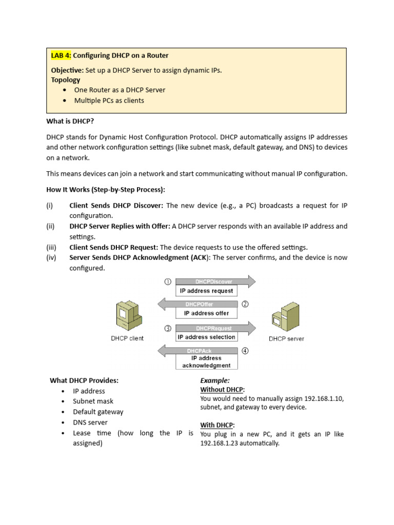 Configuring DHCP on Cisco Routers | PDF | Ip Address | Router (Computing)