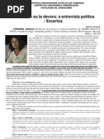 Excelente artigo de Helena Chagas sobre a deontologia da entrevista jornalística