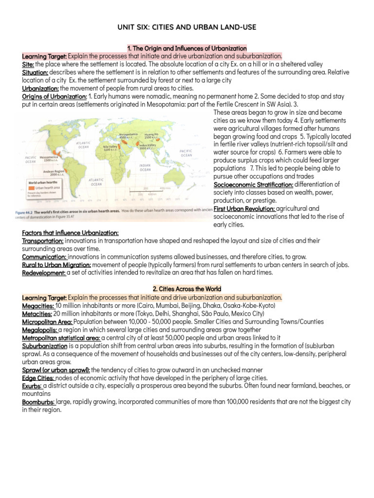 Urbanization and City Models Explained | PDF | City | Urban Sprawl