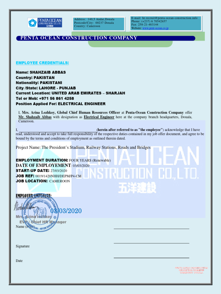 Contract Form | PDF | Salary | Employment