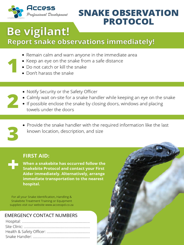 Snake Observation and Safety Protocol | PDF