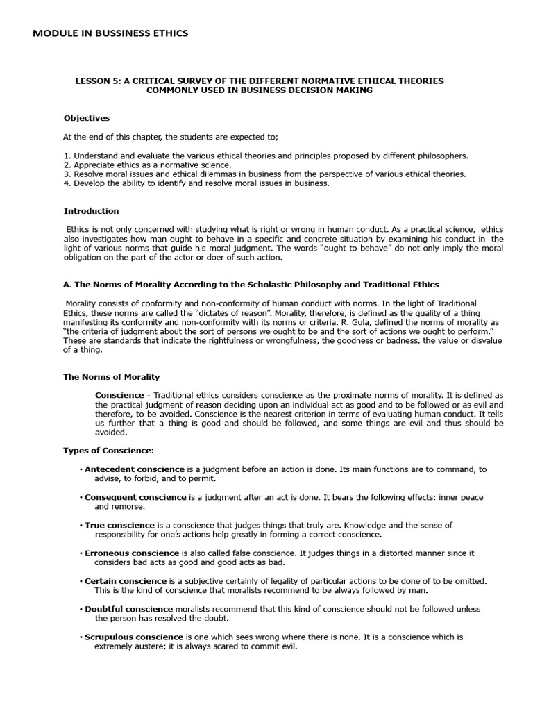 Chapter-5 A Critical Survey of The Different Normative Ethical Theories ...