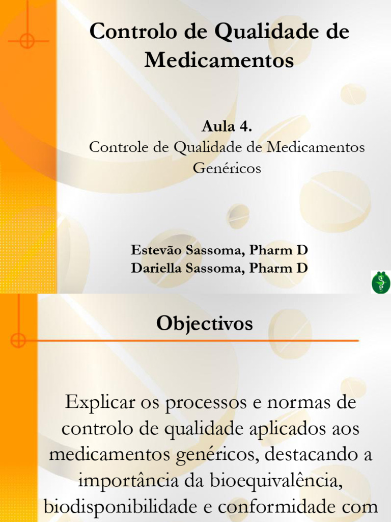 Controle de Qualidade em Medicamentos Genéricos | PDF | Medicamento ...