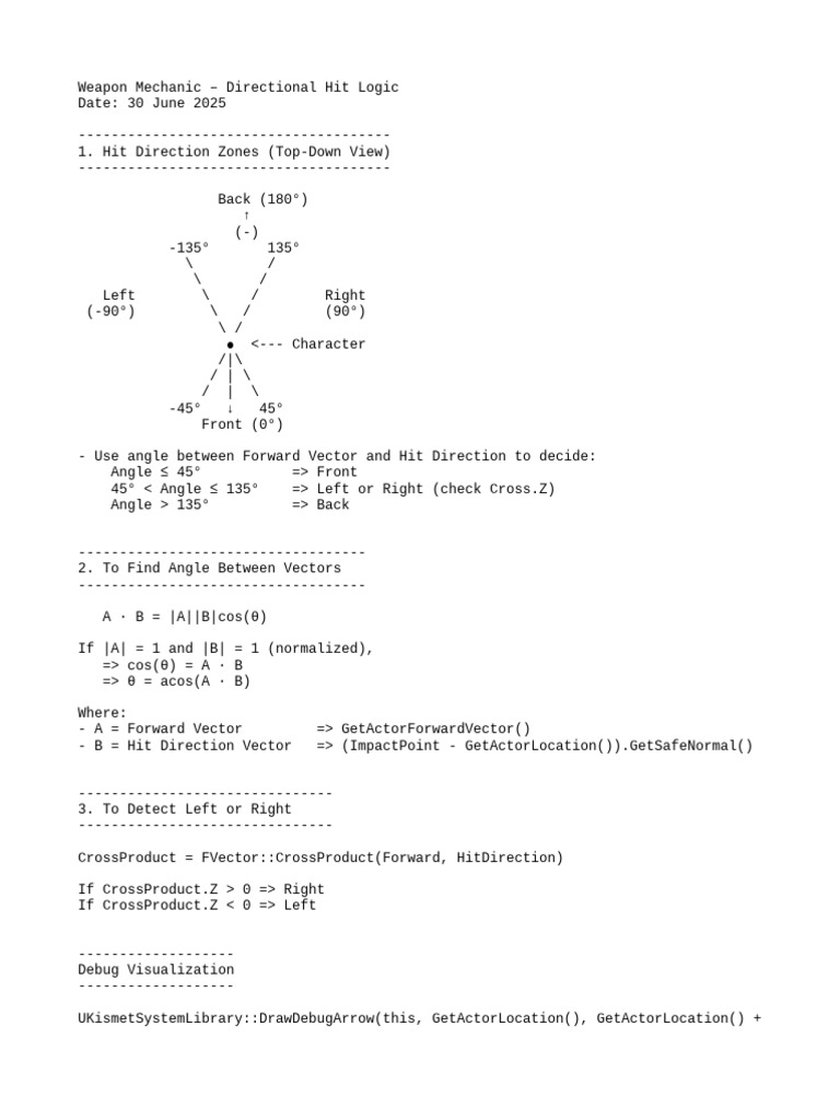 Directional Hit Logic for Weapons | PDF