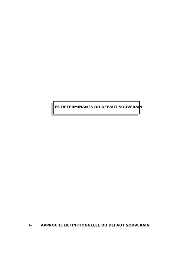 Déterminants du défaut souverain | PDF | Dettes | Défaut souverain