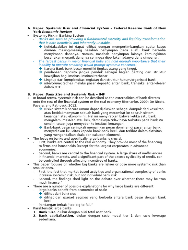 Systemic Risk in Large Banks | PDF | Financial Risk | Economies