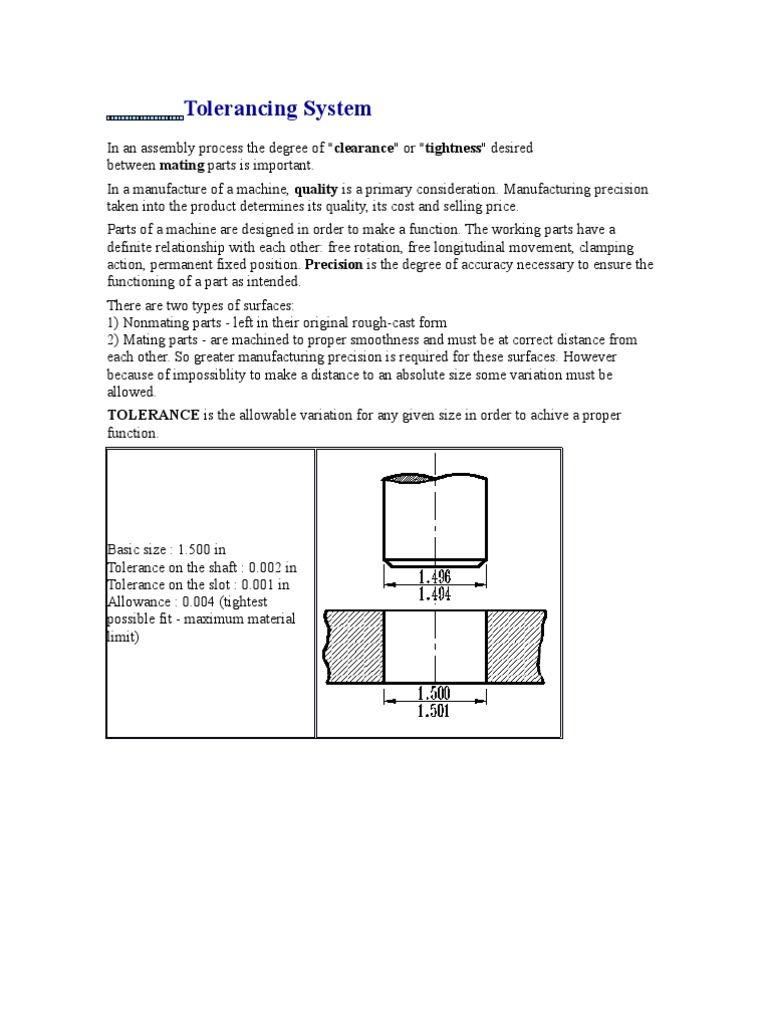 Tolerancing System | PDF | Engineering Tolerance | Metalworking