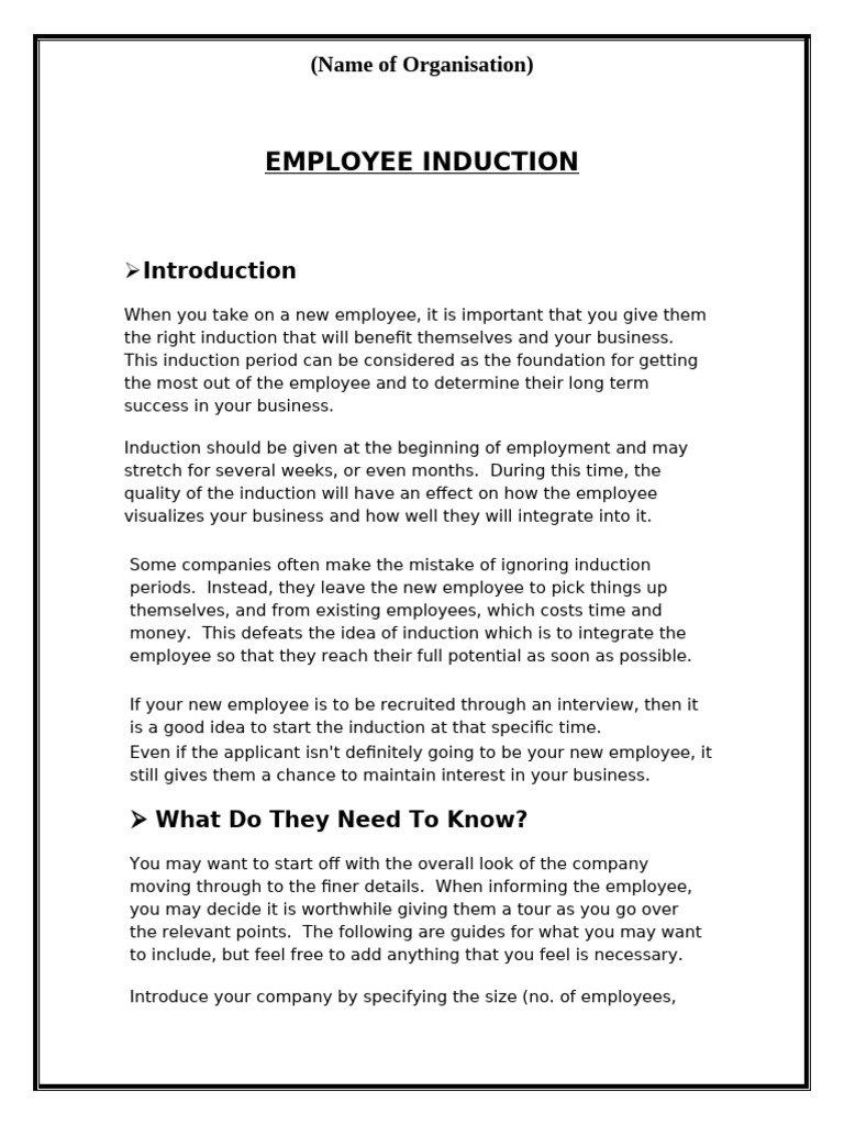 Effective Employee Induction Guide | PDF | Employment | Performance ...