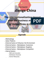 Challenge China: The Internationalization Impact Over The Business Models of Italian Firms in China