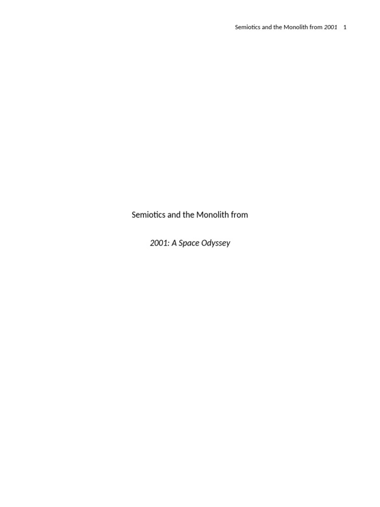 Symbolism of the Monolith in 2001 | PDF | Semiotics