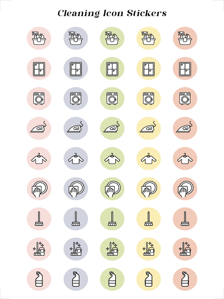 Cleaning Icon-Sticker Sheet | PDF