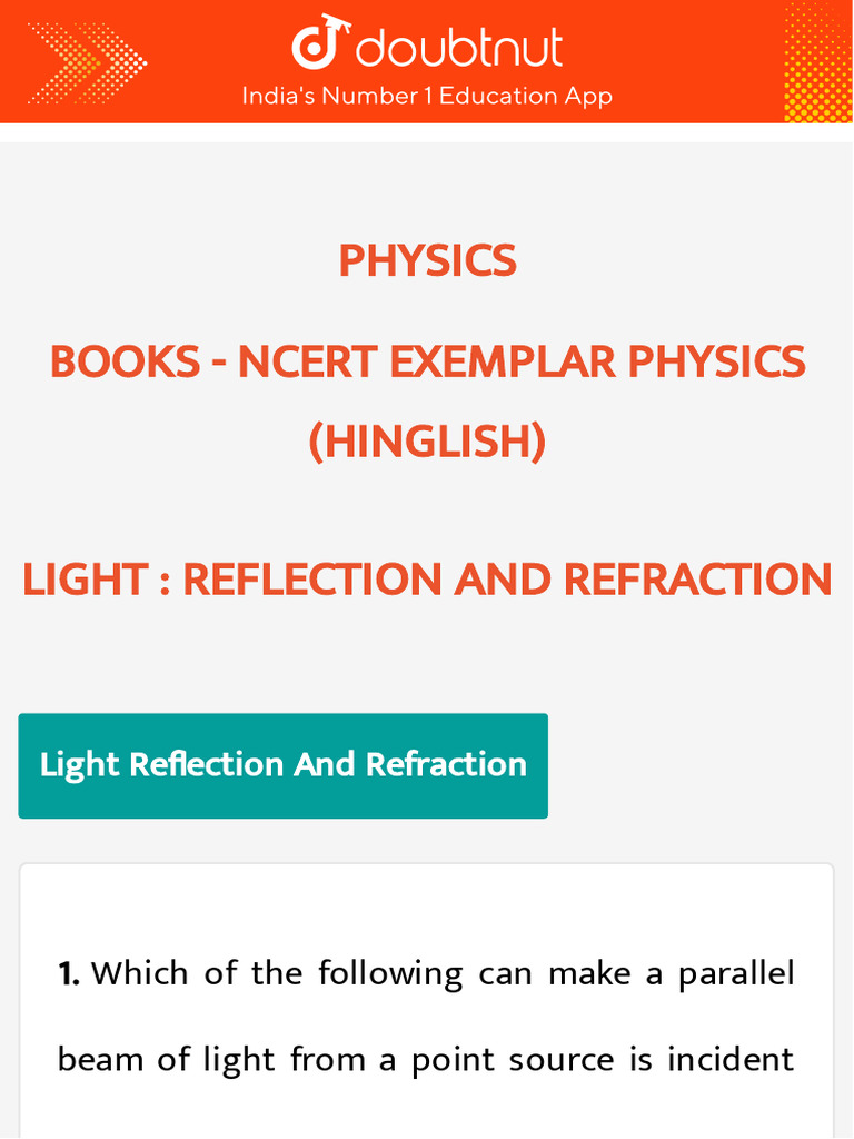 Light Reflection and Refraction Concepts | PDF | Mirror | Optics