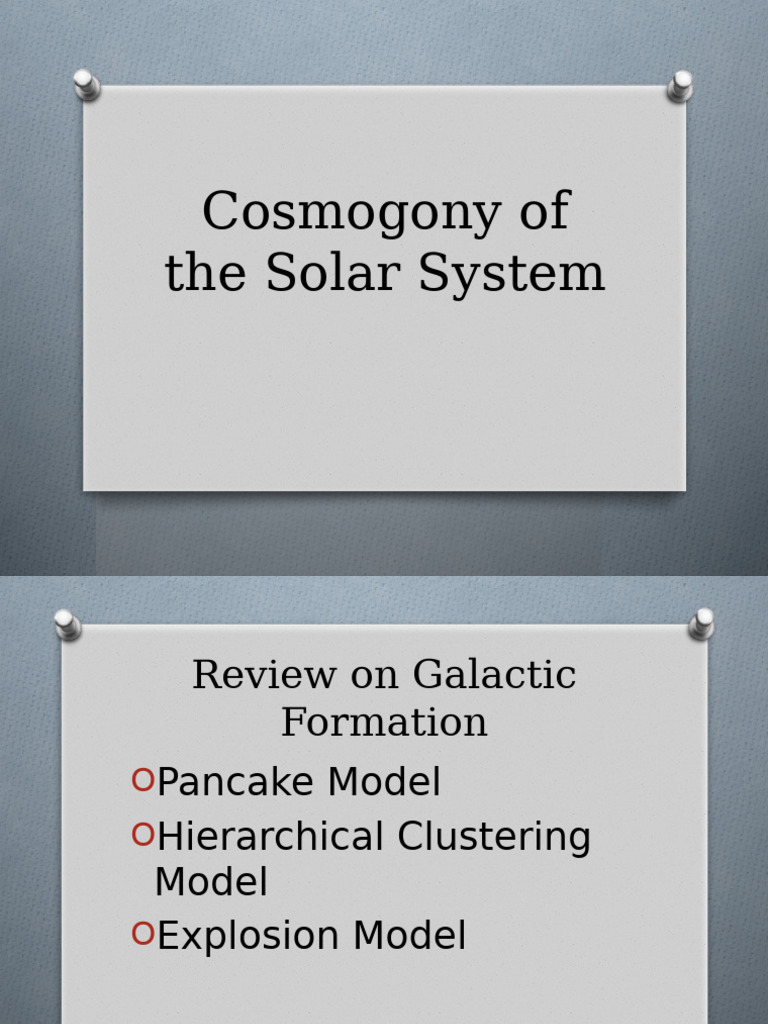 Cosmogony of The Solar System | PDF | Galaxy | Planets