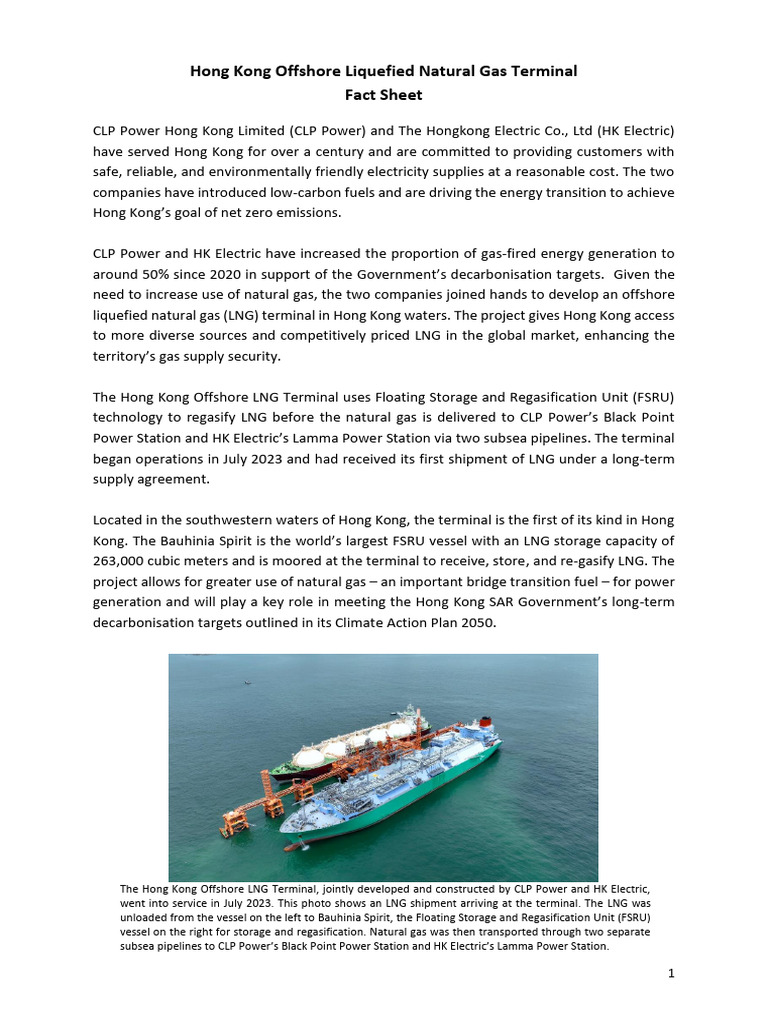 Hong Kong Offshore Liquefied Natural Gas Terminal | PDF | Natural Gas ...