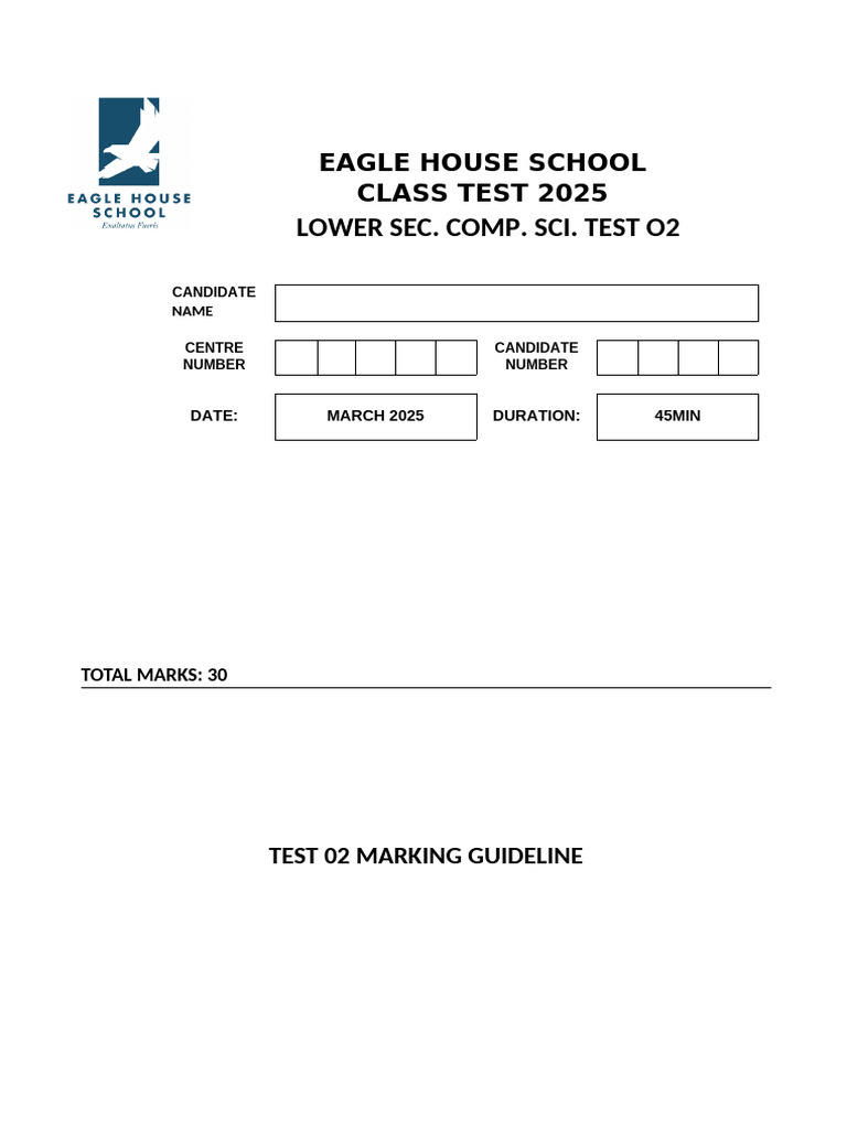 Lower Secondary Comp Sci Test 2025 | PDF | Programming Language ...