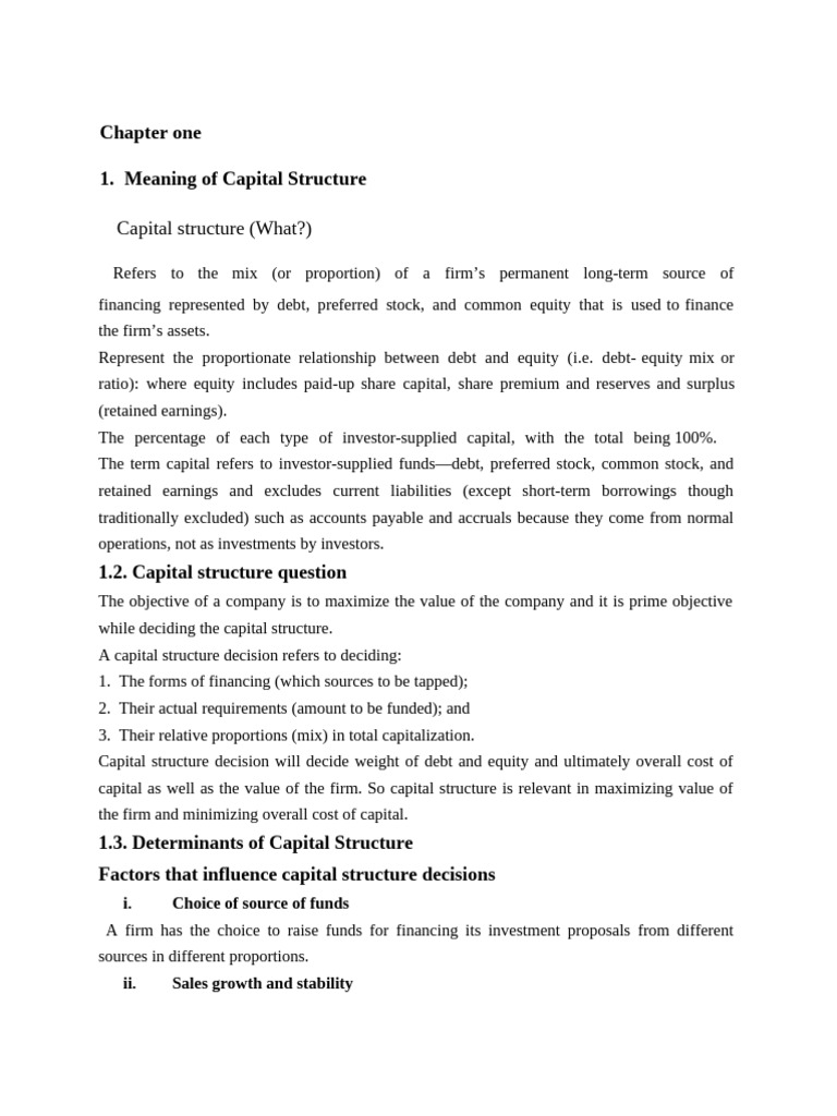 Understanding Capital Structure and Leverage | PDF | Capital Structure ...