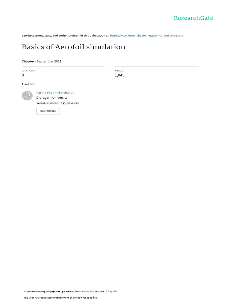 Aerofoil Simulation Fundamentals | PDF | Airfoil | Lift (Force)