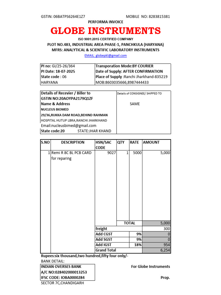 Pi 364 Nucleus Biomed Ranchi | PDF
