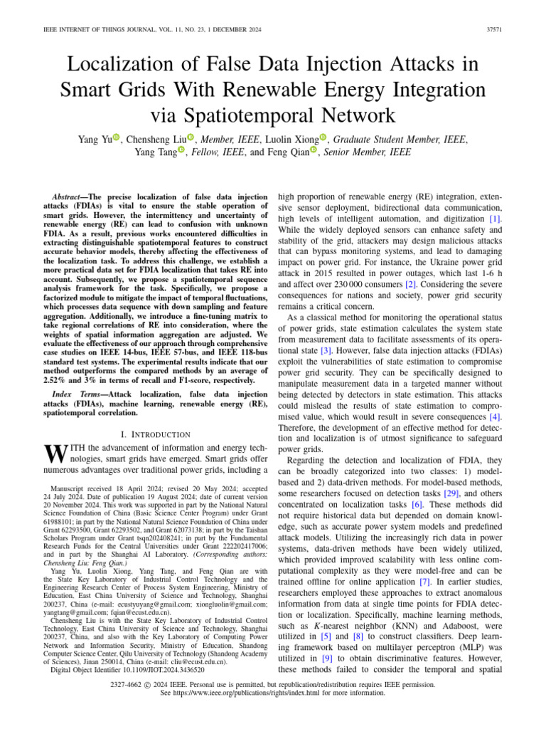 Localization of False Data Injection Attacks in Smart Grids With ...