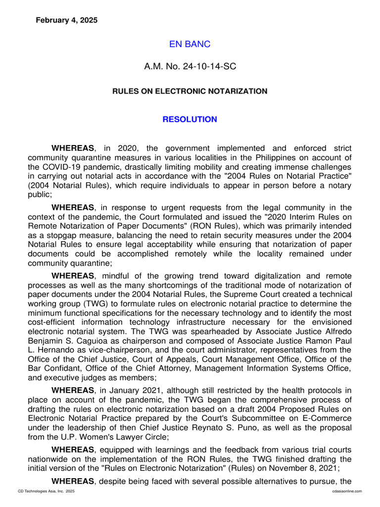 Rules on Electronic Notarization in PH | PDF | Identity Document ...