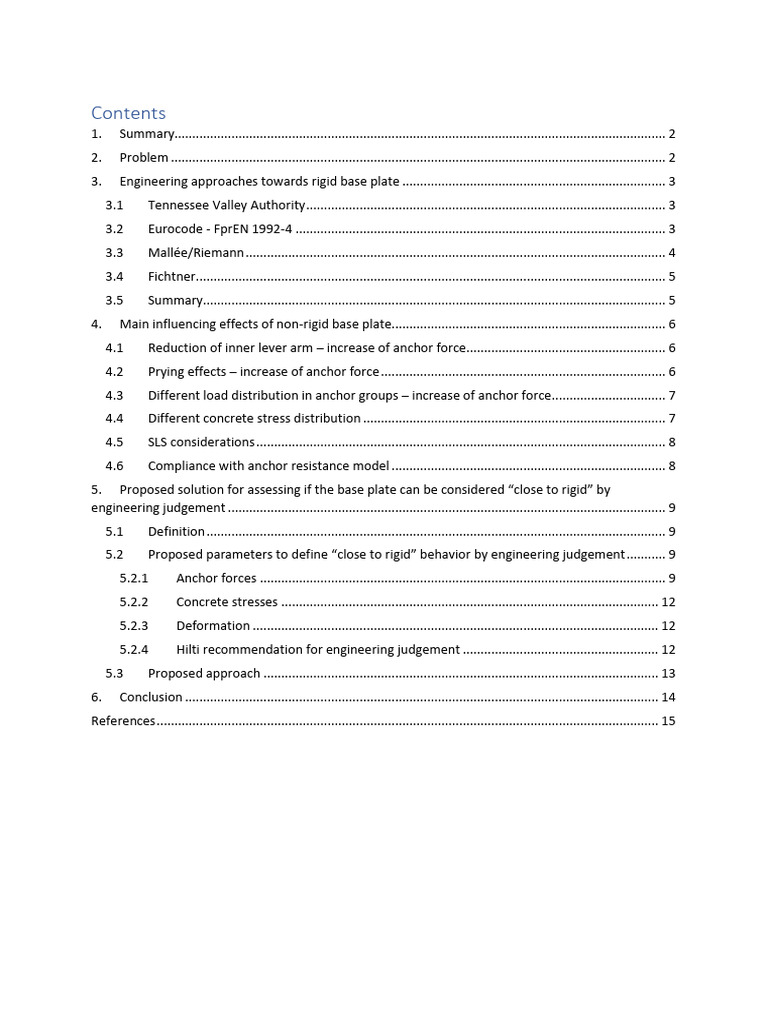 Engineering Judgment for Rigid Base Plates | PDF | Bending | Stress ...