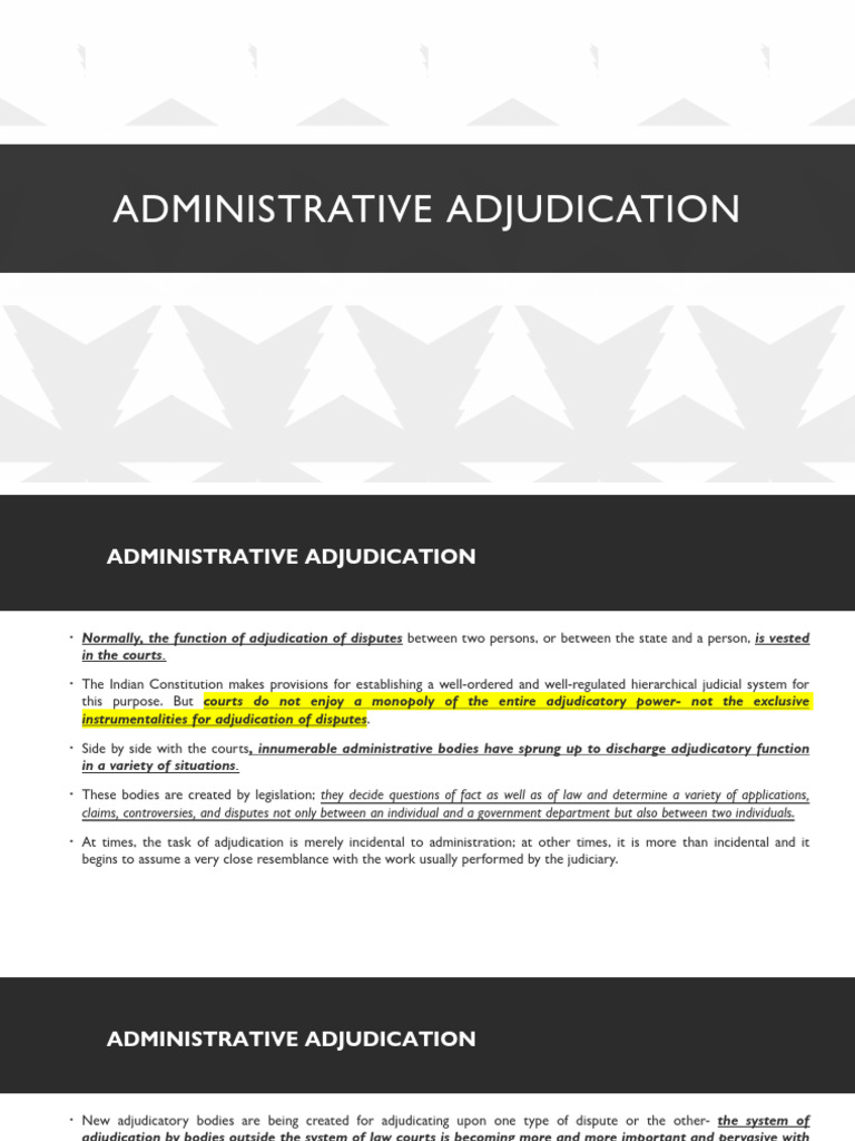 Understanding Administrative Adjudication | PDF | Tribunal | Judge