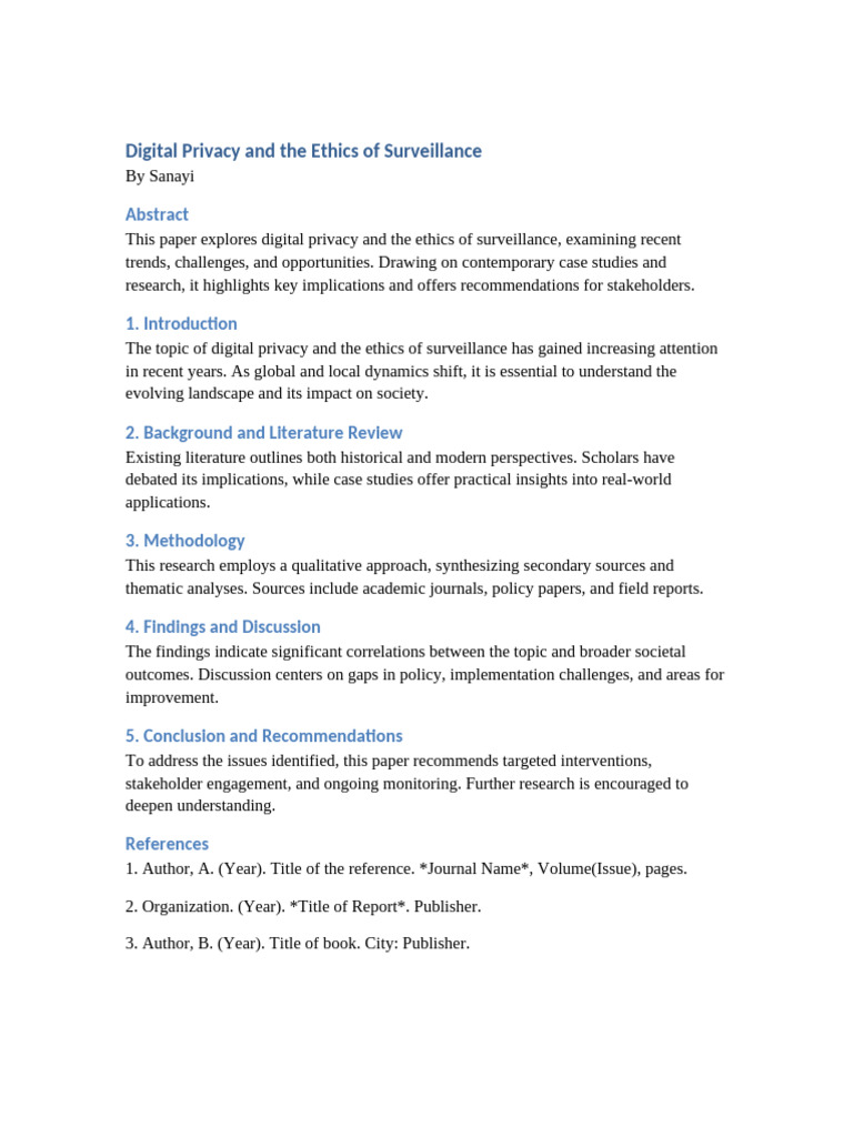 Digital Privacy and The Ethics of Surveillance Sanayi | PDF