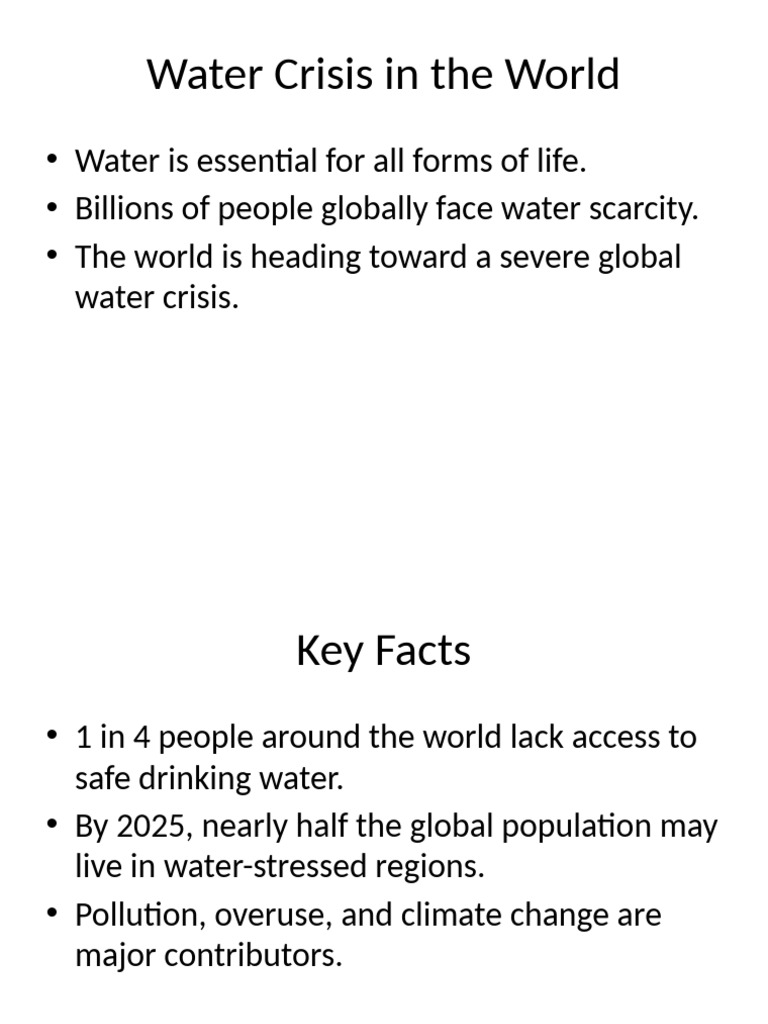 Global Water Crisis: Causes and Solutions | PDF