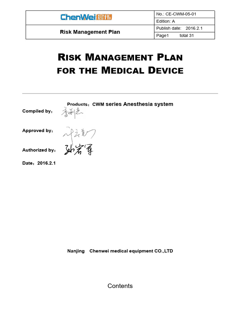 12.risk Analysis Rev A - Anesthesia Machine | PDF | Risk | Risk Management