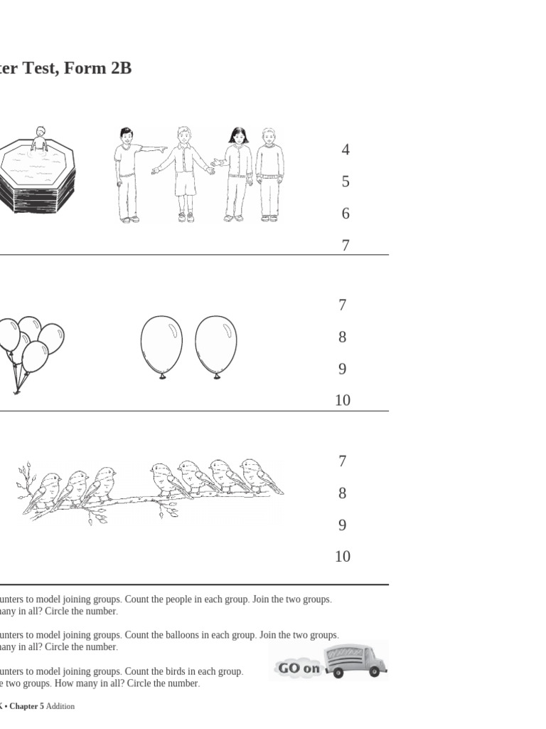 Kindergarten Addition Test Form 2B | PDF