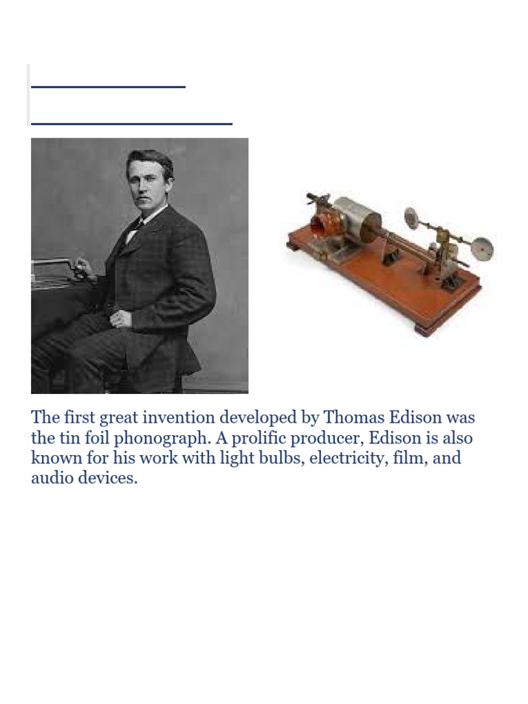 Notable Inventors and Their Creations | PDF | Nikola Tesla | Thomas Edison