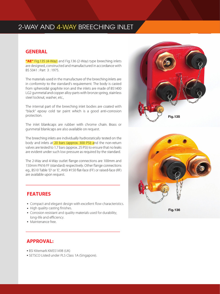 Breeching Inlet Specifications Singapore | PDF