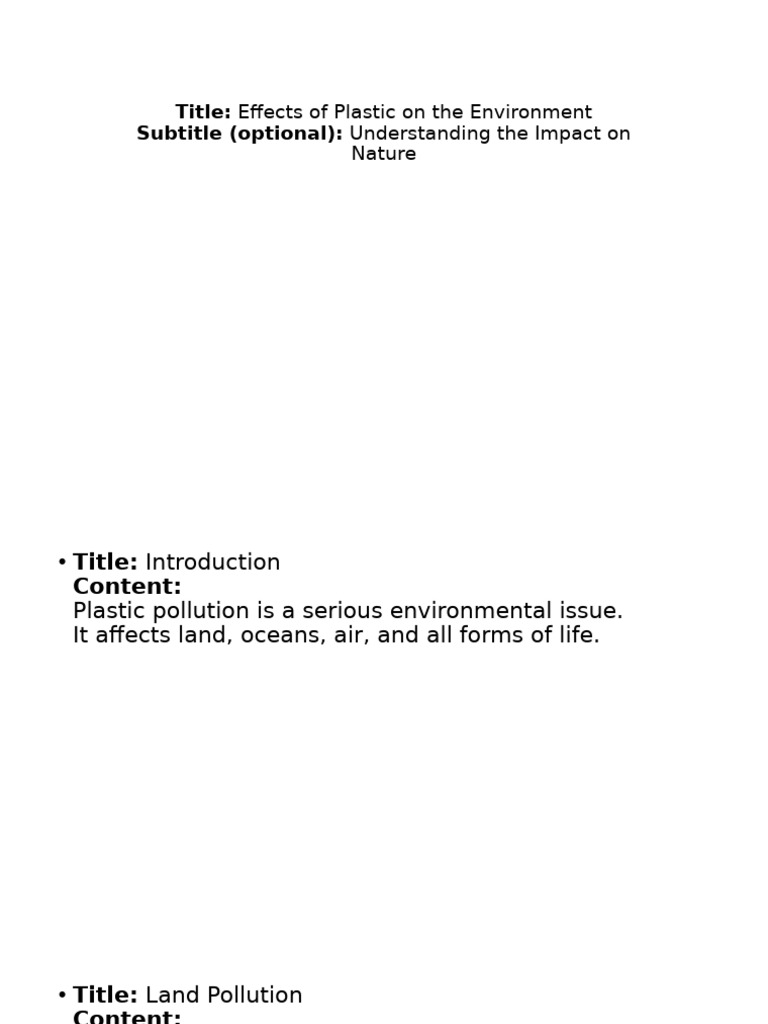Impact of Plastic Pollution on Nature | PDF