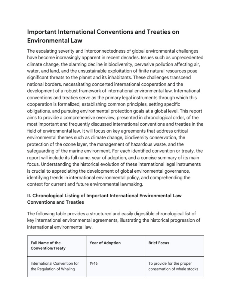 Key International Environmental Treaties | PDF | United Nations ...