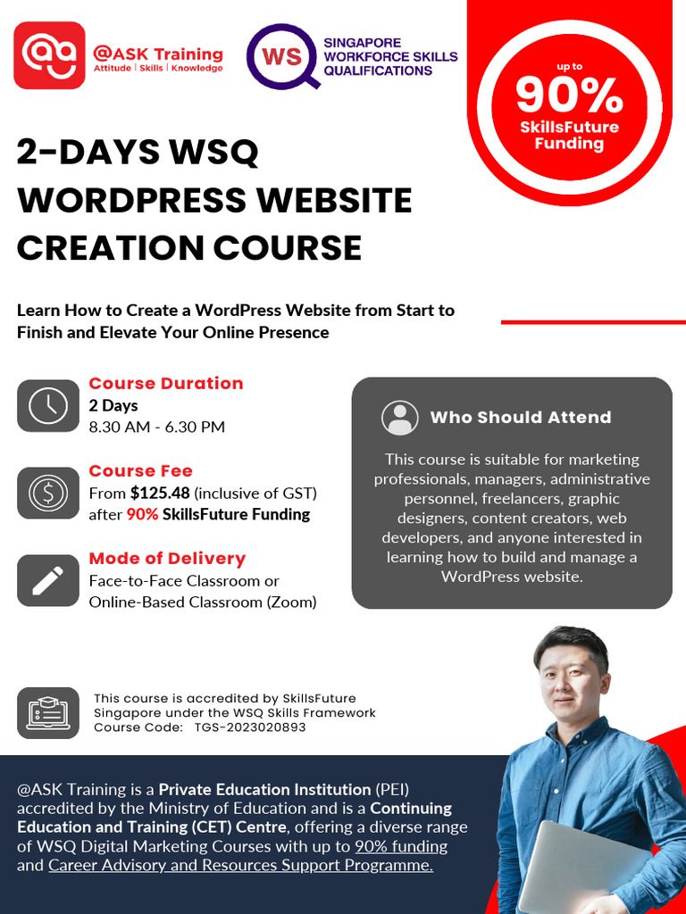 WSQ WordPress Website Creation Course Brochure | PDF | Word Press