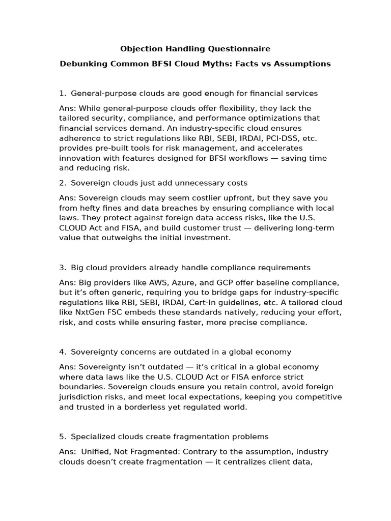 Debunking BFSI Cloud Myths | PDF | Cloud Computing | Computer Security