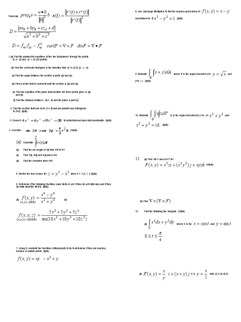 Advanced Vector Calculus Problems | PDF | Science & Mathematics