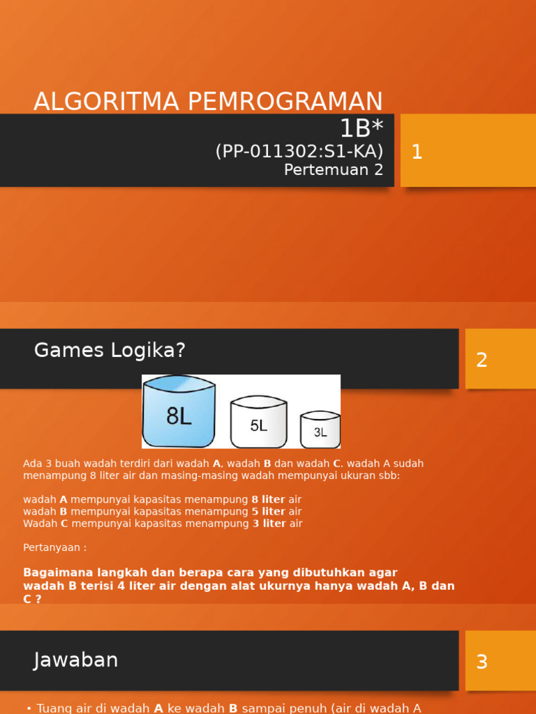 M1 Algoritma Pemrograman 1B (KA) - 1 | PDF