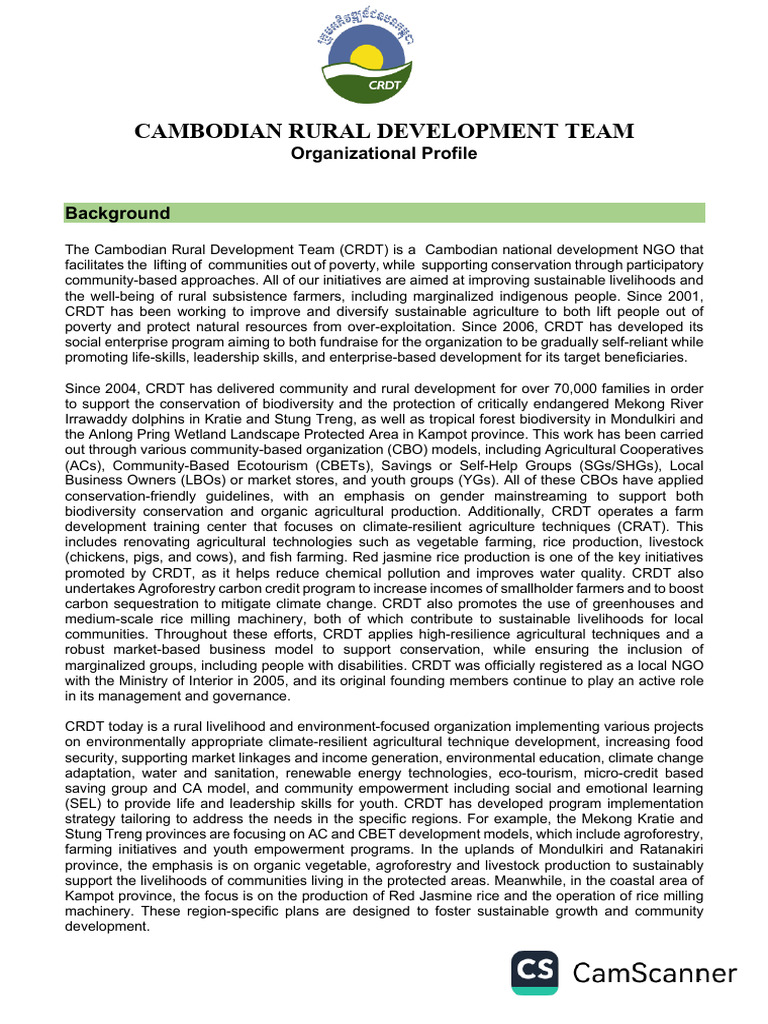 CRDT: Empowering Rural Cambodia | PDF | Climate Change | Cambodia