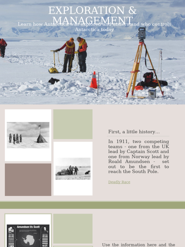 Antarctica Exploration and Ownership Guide | PDF | Antarctica | South Pole