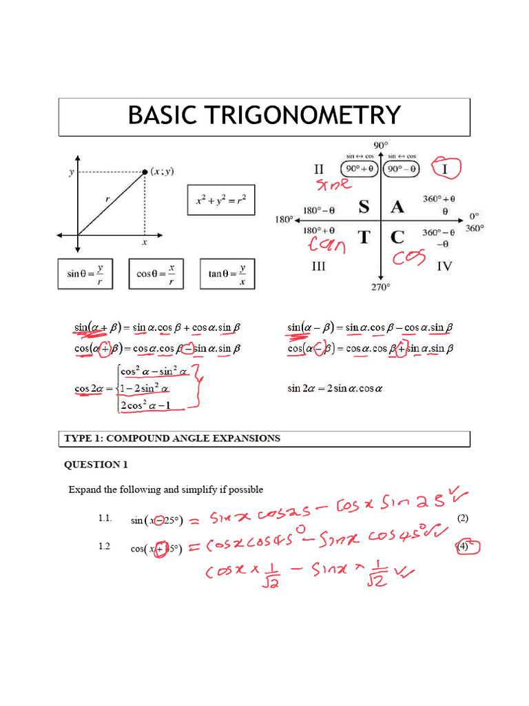 Trigonometric Expansions and Identities | PDF | Trigonometric Functions ...