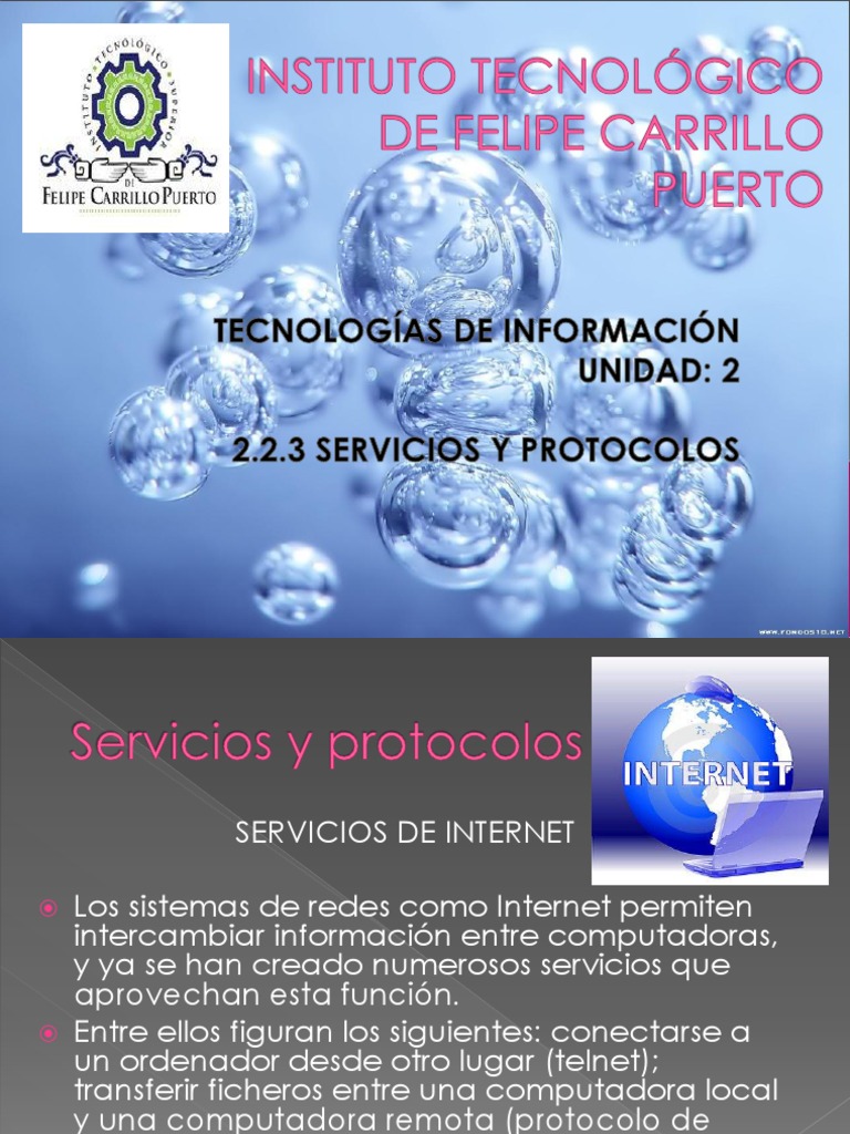 Servicios y protocolos Protocolos de Protocolo de Control