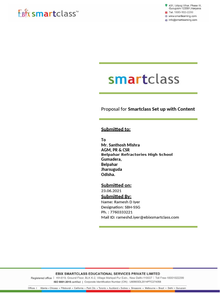 Proposal for Smartclass Setup | PDF | Concept | Learning