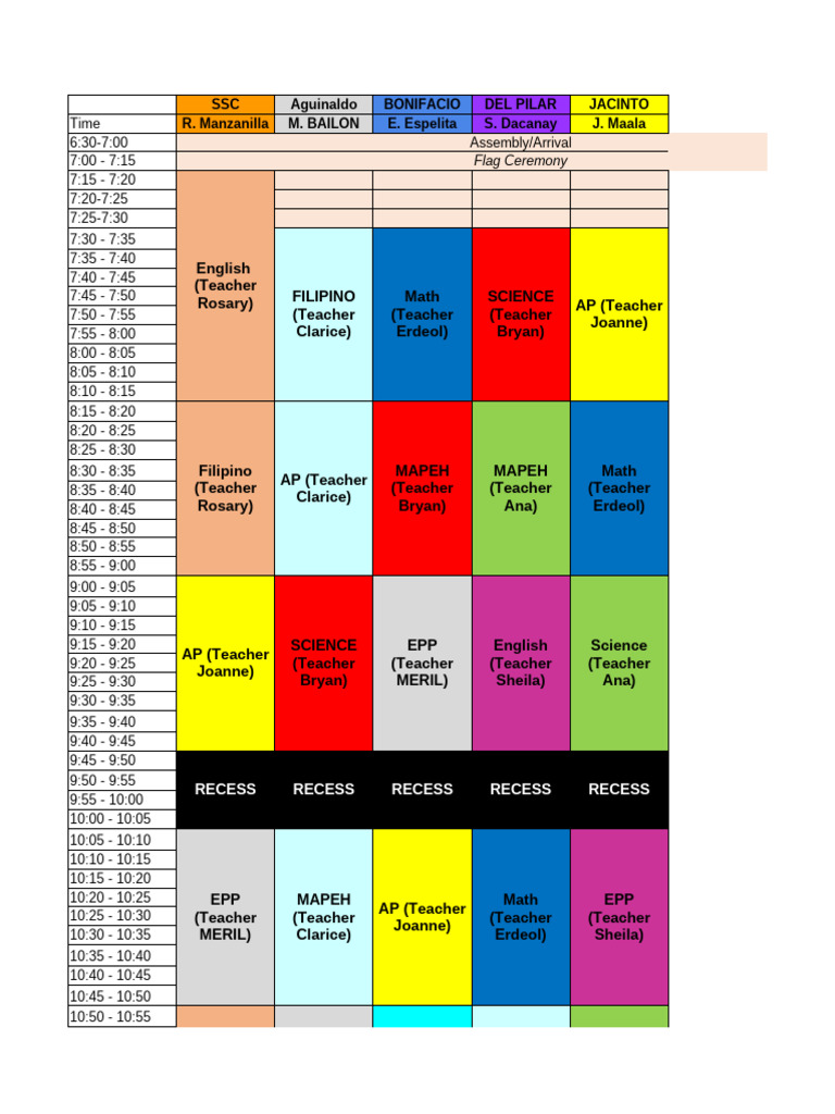 Class Prog New Starting July 14 | PDF | Philippines | Spanish East Indies